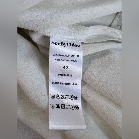 See By Chloe Dress Solid Ivory /white Women’s Size 40 - Picture 9 of 13